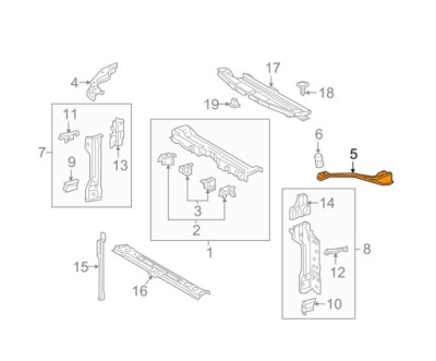 Усилитель передний toyota prius prime 2017- левая фото №1