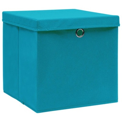 Pudełka z pokrywami, 10 szt., 28x28x28 cm, błękitn