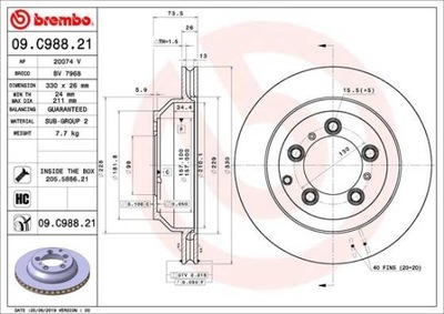 DISC BRAKE REAR UV PORSCHE CAYENNE 17- REAR  