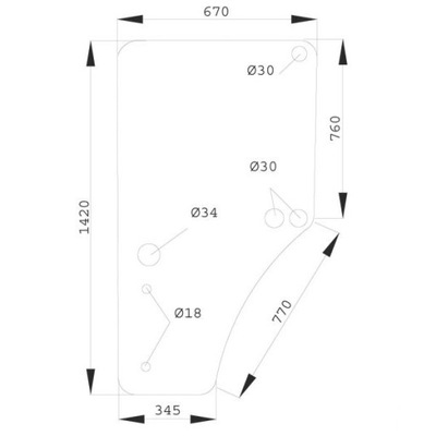 GLASS DOOR LEFT JOHN DEERE 6000 6010 6020 L169102  