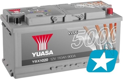 YUASA YBX5020 АККУМУЛЯТОР 110AH 900A P+