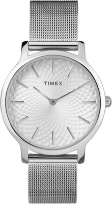 Zegarek damski srebrny na bransolecie mesh Timex