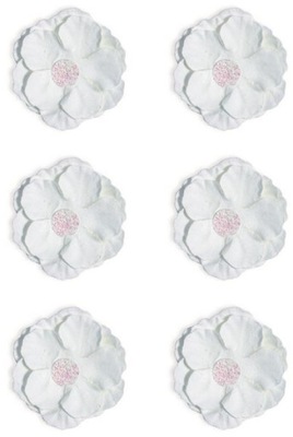 Kwiatki PŁATKI KWIATÓW Papierowe RĘKODZIEŁO Clematis 6 sztuk ZESTAW - Białe