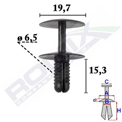 ШТИФТ ДЮБЕЛЬ 6,5MM ЧЕРНЫЙ AUDI SEAT SKODA X10SZT