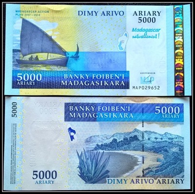 085. Banknot Madagaskar 5000 Ariary 2007r. UNC