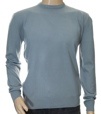 Sweter męski z kaszmiru i wełny merynosów pod szyję XL szary kaszmirowy