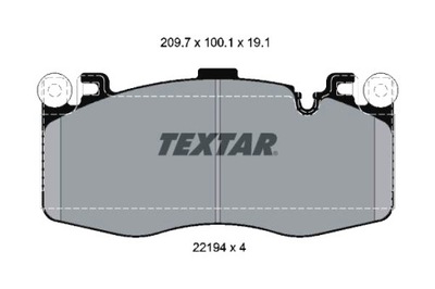 TEXTAR ZAPATAS DE FRENADO PARTE TRASERA BMW X5 F15 F85 X6 F16 F86 4.4 12.14-07.19  