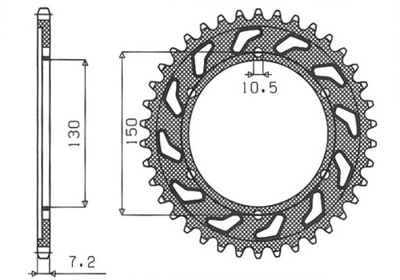 SUNSTAR ЗУБЧАТКА ЗАДНЯЯ 300 42 YAMAHA TDM 900 '02-'13 (JTR300.42) (ŁAŃC. 525)