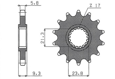 SUNF347-12 SUNSTAR ЗУБЧАТКА ПРИВОДНАЯ ПЕРЕД MOTO. SUNSTAR