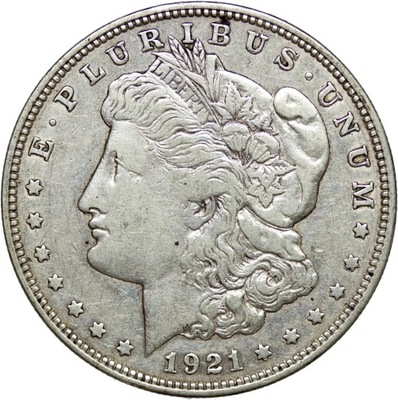 USA, 1 dolar 1921 D, Morgan Dollar, st. 3+