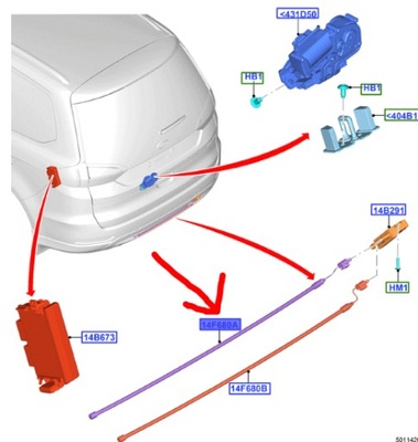 Жгут крышки багажника верхний ford s-max galaxy 2016- фото №1
