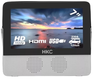 PRZENOŚNY TELEWIZOR HKC P7H6 Z 7-CALOWYM EKRANEM DVB-T/T2 USB 2.0 I HDMI