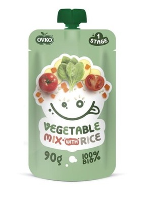 Danie mix warzyw z ryżem po 6 miesiącu BIO 90g OVKO