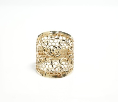 Złoto 585 - złoty pierścionek ażurowy