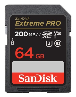 KARTA SANDISK EXTREME PRO 64GB V30 U3 4K 200MB/s