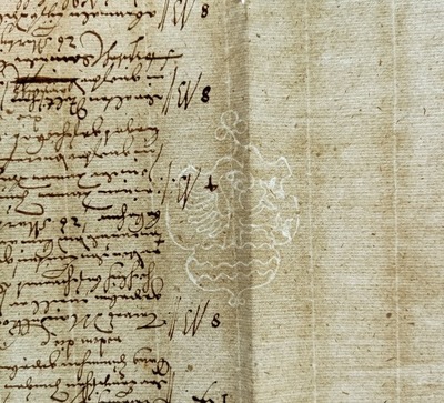 Papier Rękopis Darłowo 1624 Stolp Słupsk papiernia Dębnica Kaszubska 344