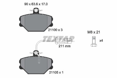 ZAPATAS DE FRENADO FIAT PARTE DELANTERA TIPO/POLONEZ 3 92- 1,6/1,9 2110005  