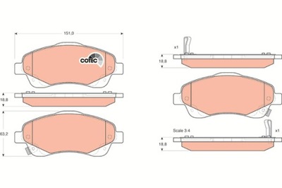 TRINKELĖS STABDŽIŲ - KOMPLEKTAS COTEC GDB3336 