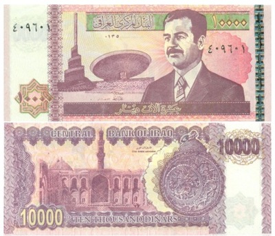 IRAK 10000 Dinarów 2002 P-89 UNC-