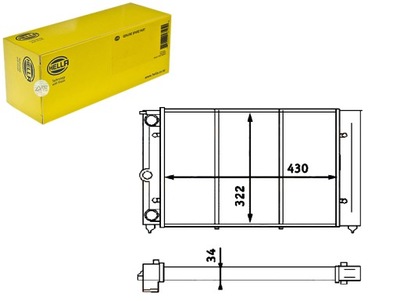 HELLA РАДИАТОР VW GOLF 2 PASSAT 1,3
