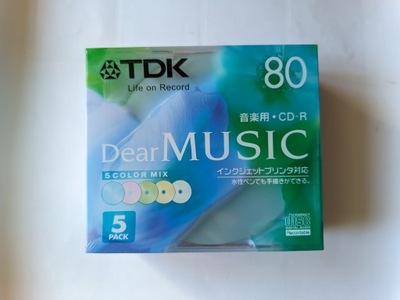 TDK CD-R Music CD-R Audio Printable 5szt 5-KOLOR