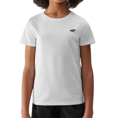 Koszulka dziewczęca t-shirt biały 4F JWSS24 TTSHF1110