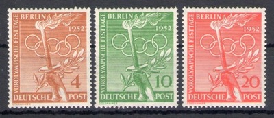 Niemcy Berlin 1952 Znaczki 88-90 ** sport igrzyska olimpijskie Olimpiada