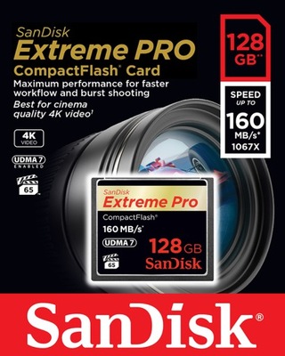 SANDISK 128GB Compact Flash EXTREME PRO CF 160MB/s