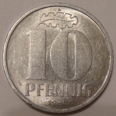 NRD 10 pfennig fenigów 1981 Niemiecka Republika Demokratyczna