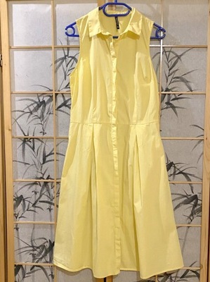 żółta sukienka szmizjerka Moodo M 38