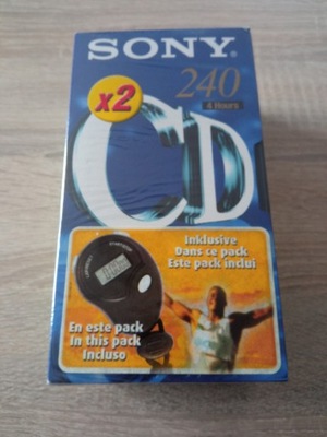 SONY CDe E-240 zestaw 2 nowych kaset VHS + GRATIS !!!