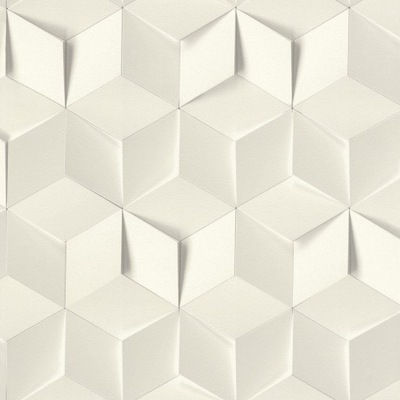 Biało-Szara Geometria 3D- TAPETA na flizelinie- Modern Art -Rasch