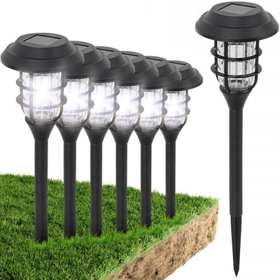 6x LAMPY SOLARNE ogrodowe wbijane Słupek LED