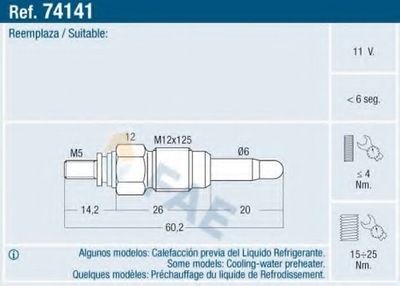 СВІЧКА РОЗЖАРЮВАННЯ AUDI VW 1.6D 1.9TD