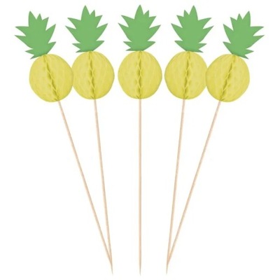 Pikery toppery ananas długie do jedzenia 10szt