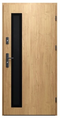 Drzwi stalowo-drewniane wejściowe Wikęd Prima wzór Glass Design GD01b