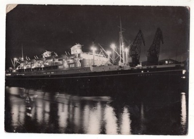 Gdynia - Port - Statek MS Batory - Noc - RUCH - FOTO 1963