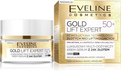 Eveline Gold Lift Expert Krem-serum odżywczy 50+