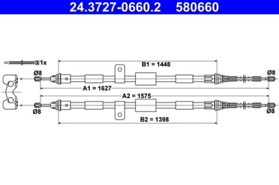 Ate 24.3727-0660.2 cięgło, гальмо стояночний фото №1