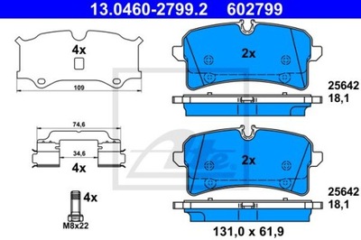 КОЛОДКИ ГАЛЬМІВНІ ATE - TEVES 13.0460-2799.2