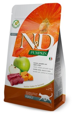 N&D CAT PUMPKIN VENISON&APPLE ADULT GR 300 - karma sucha dla kota