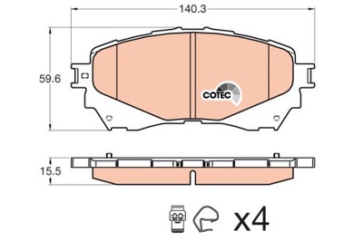 ZAPATAS DE FRENADO - JUEGO COTEC GDB3580  