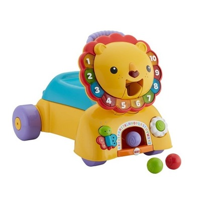 Fisher Price Interaktywny Jeździk Chodzik Pchacz Lew 3w1