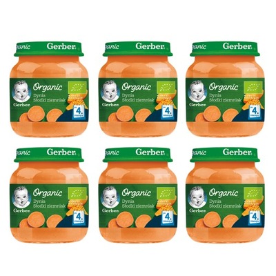 GERBER ORGANIC Obiadek Dynia, słodki ziemniak po 4. miesiącu 6x125g