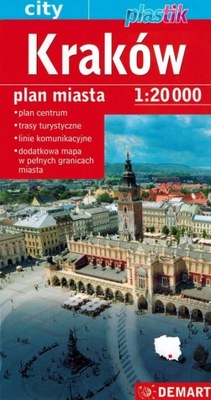 KRAKÓW 1:20t MAPA LAMINOWANA PLAN MIASTA DEMART