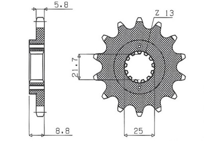 SUNF333-16 SUNSTAR ЗУБЧАТКА ПРИВОДНАЯ ПЕРЕД MOTO. SUNSTAR