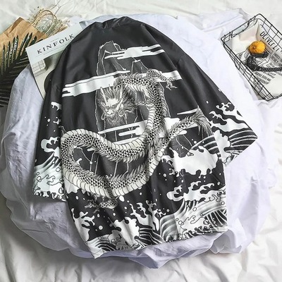 Fashion Men's Kimono Cardigan Oversize Shirts Popu