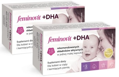 Feminovit + DHA dla kobiet w ciąży 2x30 kapsułek Ciąża Karmienie