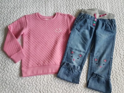 Cool Club bluza różowa nowa spodnie dzins cienki roz 122