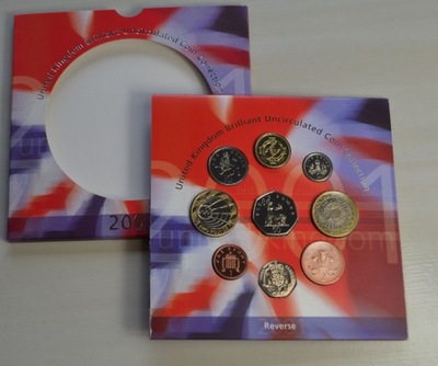 Wielka Brytania - 2001 rok - zestaw rocznikowy w blistrze - 9 monet